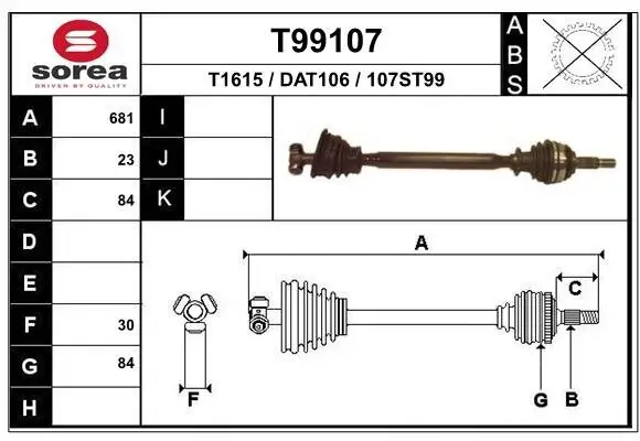 Antriebswelle EAI T99107