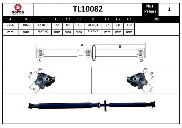 Gelenkwelle, Achsantrieb EAI TL10082