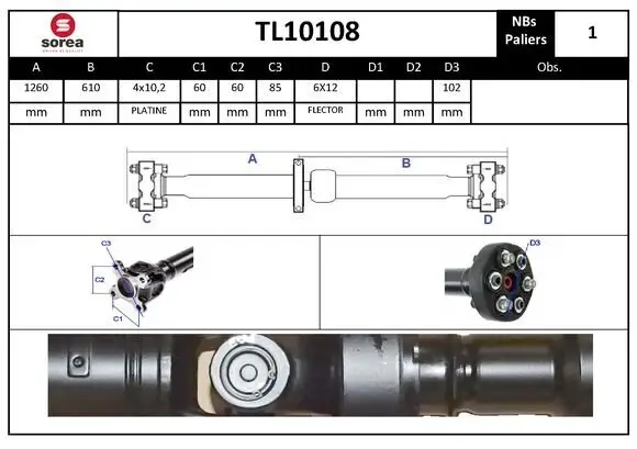 Gelenkwelle, Achsantrieb EAI TL10108