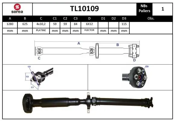 Gelenkwelle, Achsantrieb EAI TL10109