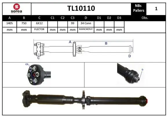 Gelenkwelle, Achsantrieb EAI TL10110
