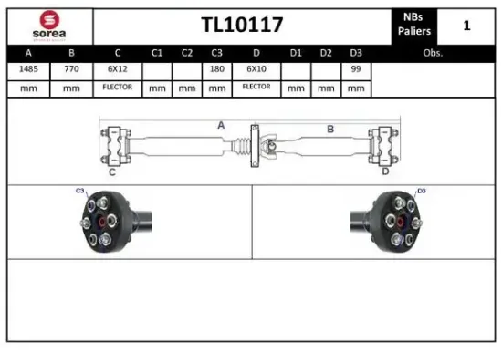 Gelenkwelle, Achsantrieb EAI TL10117 Bild Gelenkwelle, Achsantrieb EAI TL10117