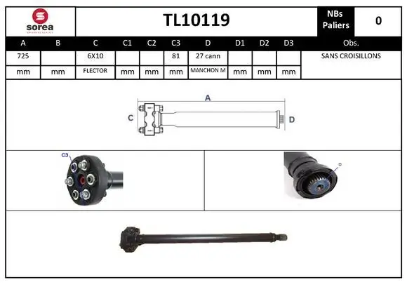 Gelenkwelle, Achsantrieb EAI TL10119