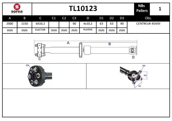 Gelenkwelle, Achsantrieb EAI TL10123