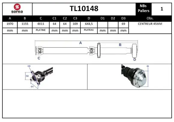 Gelenkwelle, Achsantrieb EAI TL10148
