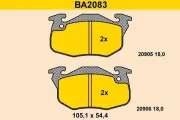 Bremsbelagsatz, Scheibenbremse Vorderachse BARUM BA2083