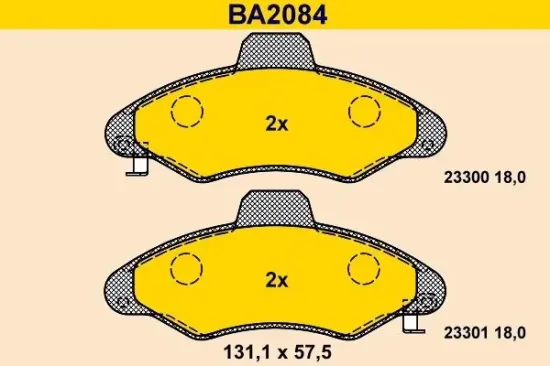 Bremsbelagsatz, Scheibenbremse BARUM BA2084 Bild Bremsbelagsatz, Scheibenbremse BARUM BA2084