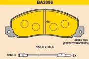 Bremsbelagsatz, Scheibenbremse BARUM BA2086