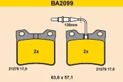 Bremsbelagsatz, Scheibenbremse BARUM BA2099