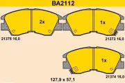 Bremsbelagsatz, Scheibenbremse BARUM BA2112