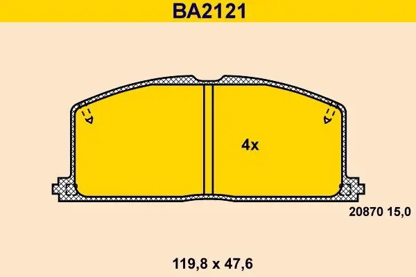 Bremsbelagsatz, Scheibenbremse Vorderachse BARUM BA2121