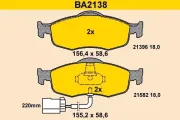 Bremsbelagsatz, Scheibenbremse Vorderachse BARUM BA2138
