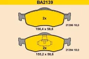 Bremsbelagsatz, Scheibenbremse BARUM BA2139