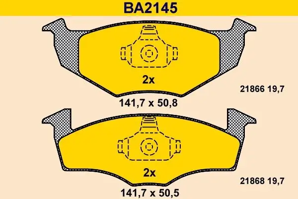 Bremsbelagsatz, Scheibenbremse BARUM BA2145