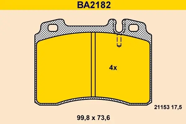 Bremsbelagsatz, Scheibenbremse BARUM BA2182