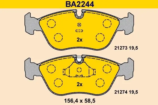 Bremsbelagsatz, Scheibenbremse Vorderachse BARUM BA2244