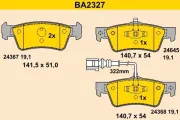 Bremsbelagsatz, Scheibenbremse BARUM BA2327