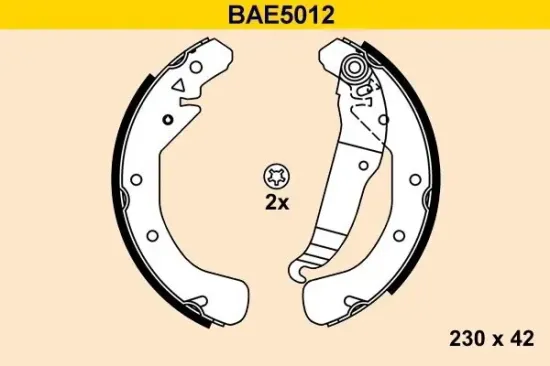 Bremsbackensatz BARUM BAE5012 Bild Bremsbackensatz BARUM BAE5012