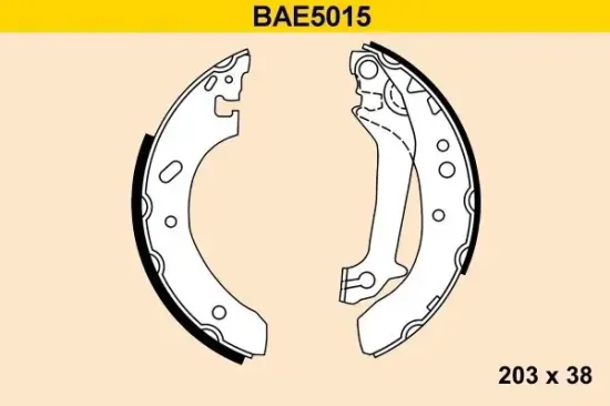 Bremsbackensatz Hinterachse BARUM BAE5015 Bild Bremsbackensatz Hinterachse BARUM BAE5015