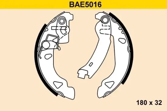 Bremsbackensatz Hinterachse BARUM BAE5016 Bild Bremsbackensatz Hinterachse BARUM BAE5016