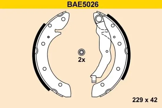 Bremsbackensatz BARUM BAE5026 Bild Bremsbackensatz BARUM BAE5026