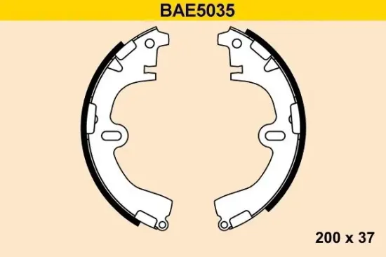 Bremsbackensatz Hinterachse BARUM BAE5035 Bild Bremsbackensatz Hinterachse BARUM BAE5035