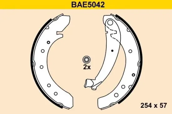 Bremsbackensatz Hinterachse BARUM BAE5042 Bild Bremsbackensatz Hinterachse BARUM BAE5042