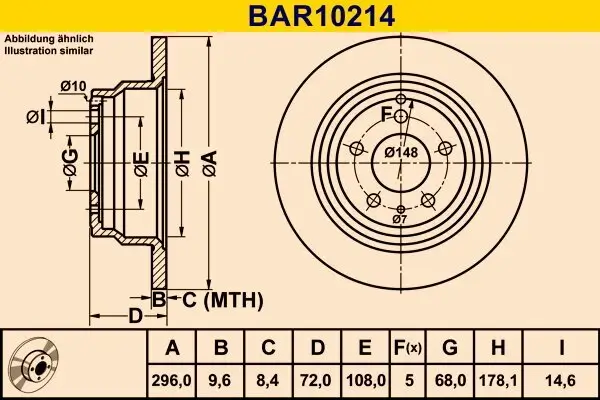 Bremsscheibe BARUM BAR10214