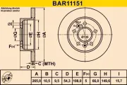 Bremsscheibe Hinterachse BARUM BAR11151