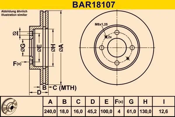 Bremsscheibe BARUM BAR18107