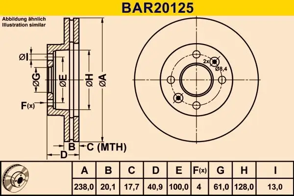 Bremsscheibe BARUM BAR20125