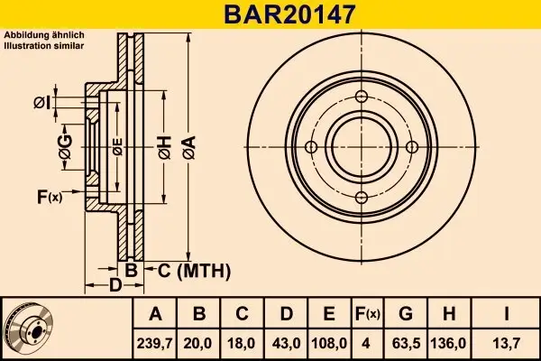 Bremsscheibe BARUM BAR20147