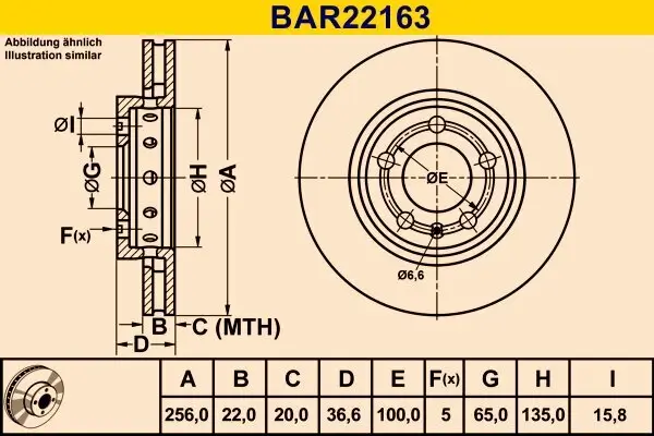Bremsscheibe BARUM BAR22163
