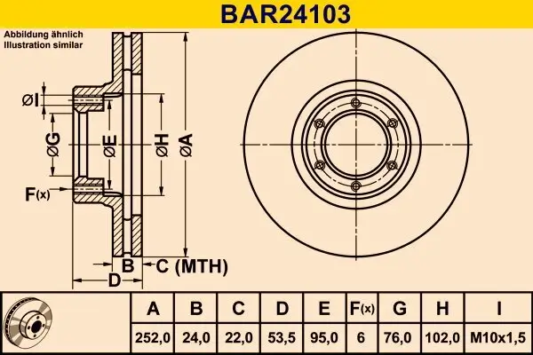 Bremsscheibe BARUM BAR24103