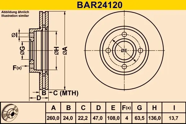 Bremsscheibe BARUM BAR24120