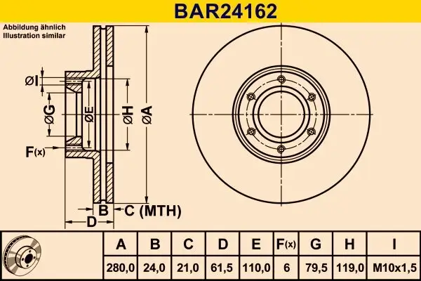 Bremsscheibe BARUM BAR24162