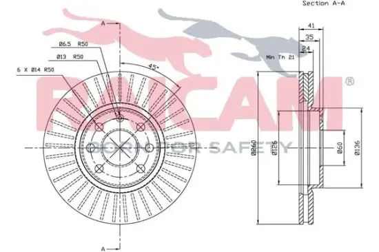 Bremsscheibe Vorderachse RAICAM RD00599 Bild Bremsscheibe Vorderachse RAICAM RD00599