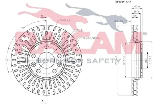 Bremsscheibe Vorderachse RAICAM RD00705 Bild Bremsscheibe Vorderachse RAICAM RD00705