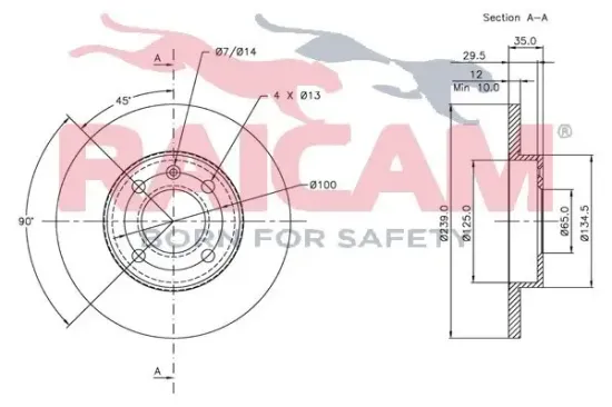 Bremsscheibe Vorderachse RAICAM RD01057 Bild Bremsscheibe Vorderachse RAICAM RD01057