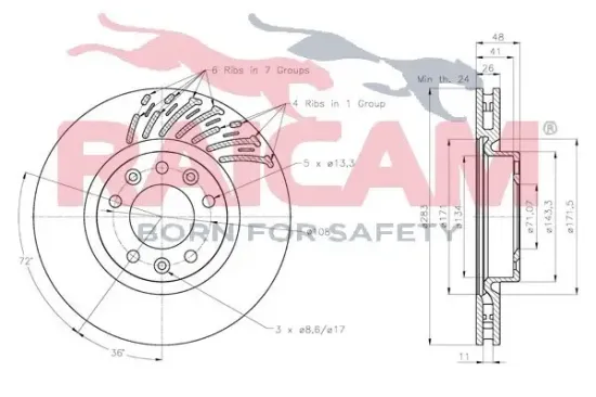 Bremsscheibe Vorderachse RAICAM RD01338 Bild Bremsscheibe Vorderachse RAICAM RD01338