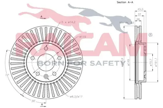 Bremsscheibe Vorderachse RAICAM RD01391 Bild Bremsscheibe Vorderachse RAICAM RD01391
