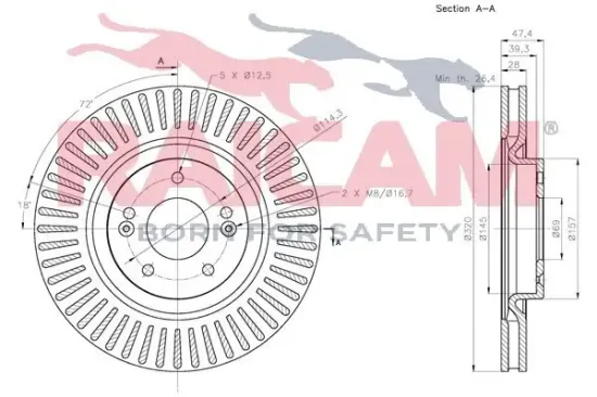 Bremsscheibe Vorderachse RAICAM RD01428 Bild Bremsscheibe Vorderachse RAICAM RD01428