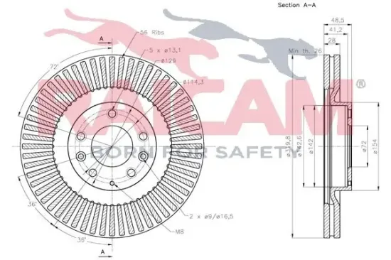 Bremsscheibe Vorderachse RAICAM RD01449 Bild Bremsscheibe Vorderachse RAICAM RD01449