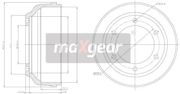 Bremstrommel Hinterachse MAXGEAR 19-2304