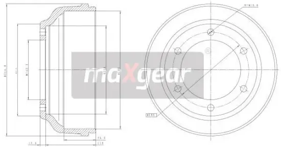 Bremstrommel Hinterachse MAXGEAR 19-2304 Bild Bremstrommel Hinterachse MAXGEAR 19-2304