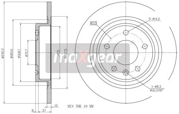 Bremsscheibe MAXGEAR 19-2331MAX