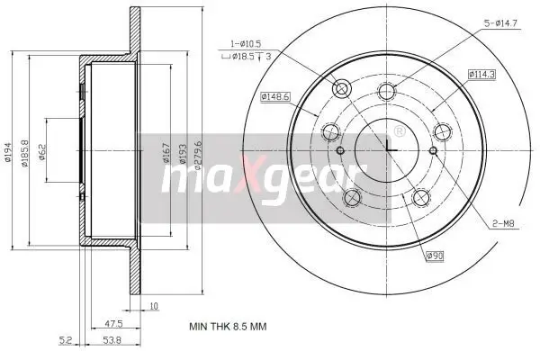 Bremsscheibe MAXGEAR 19-2353