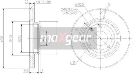 Bremsscheibe MAXGEAR 19-2376MAX Bild Bremsscheibe MAXGEAR 19-2376MAX