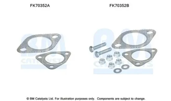 Montagesatz, Abgasrohr BM CATALYSTS FK70352 Bild Montagesatz, Abgasrohr BM CATALYSTS FK70352