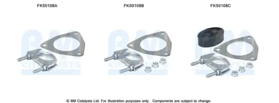 Montagesatz, Abgasrohr BM CATALYSTS FK50108 Bild Montagesatz, Abgasrohr BM CATALYSTS FK50108